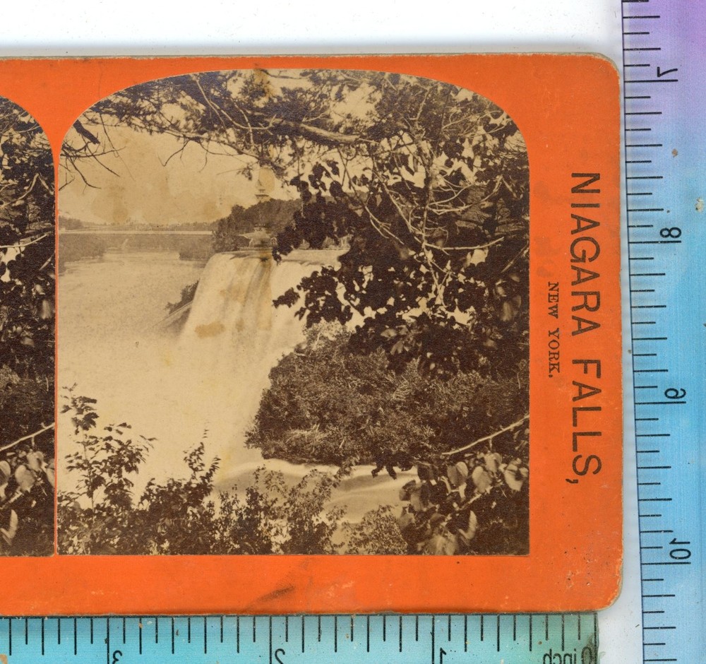American Falls from Goat Island Niagara George Curtis Stereoview