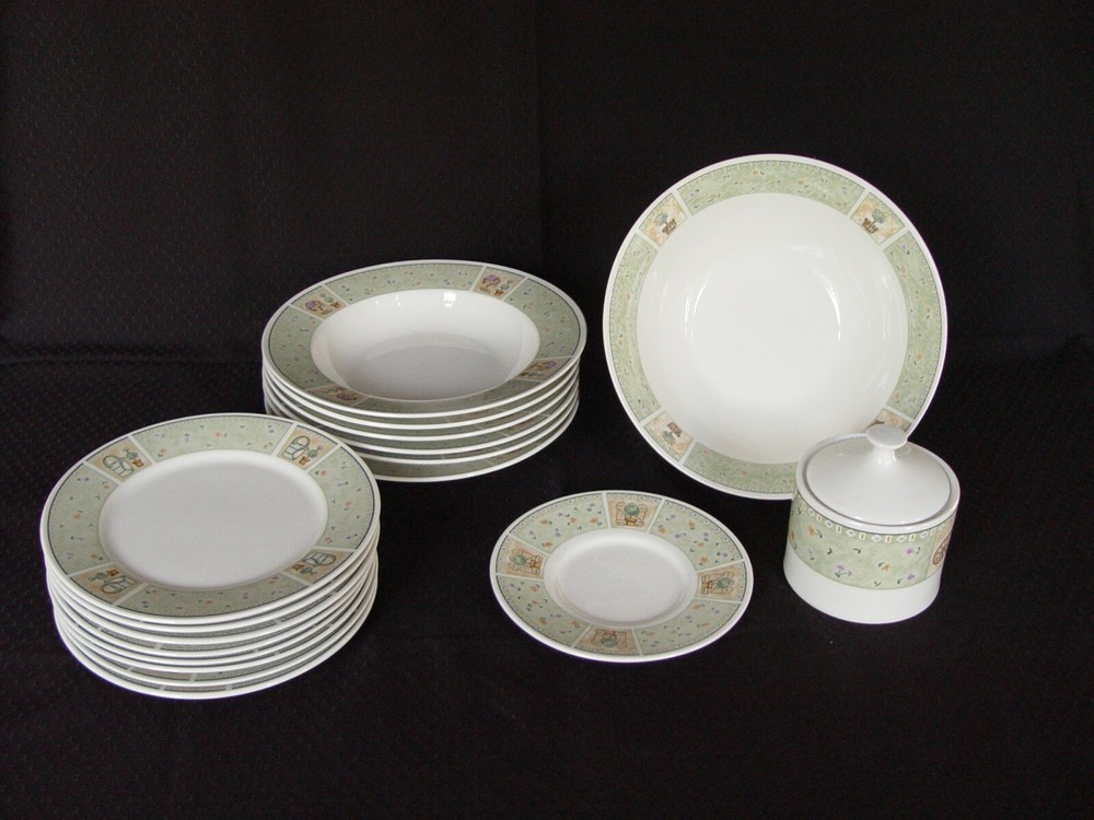 17 SALAD PLATES BOWLS SALAD PLATE SUGAR BOWL SAUCER BRANDYWINE SANGO DISHES DISH