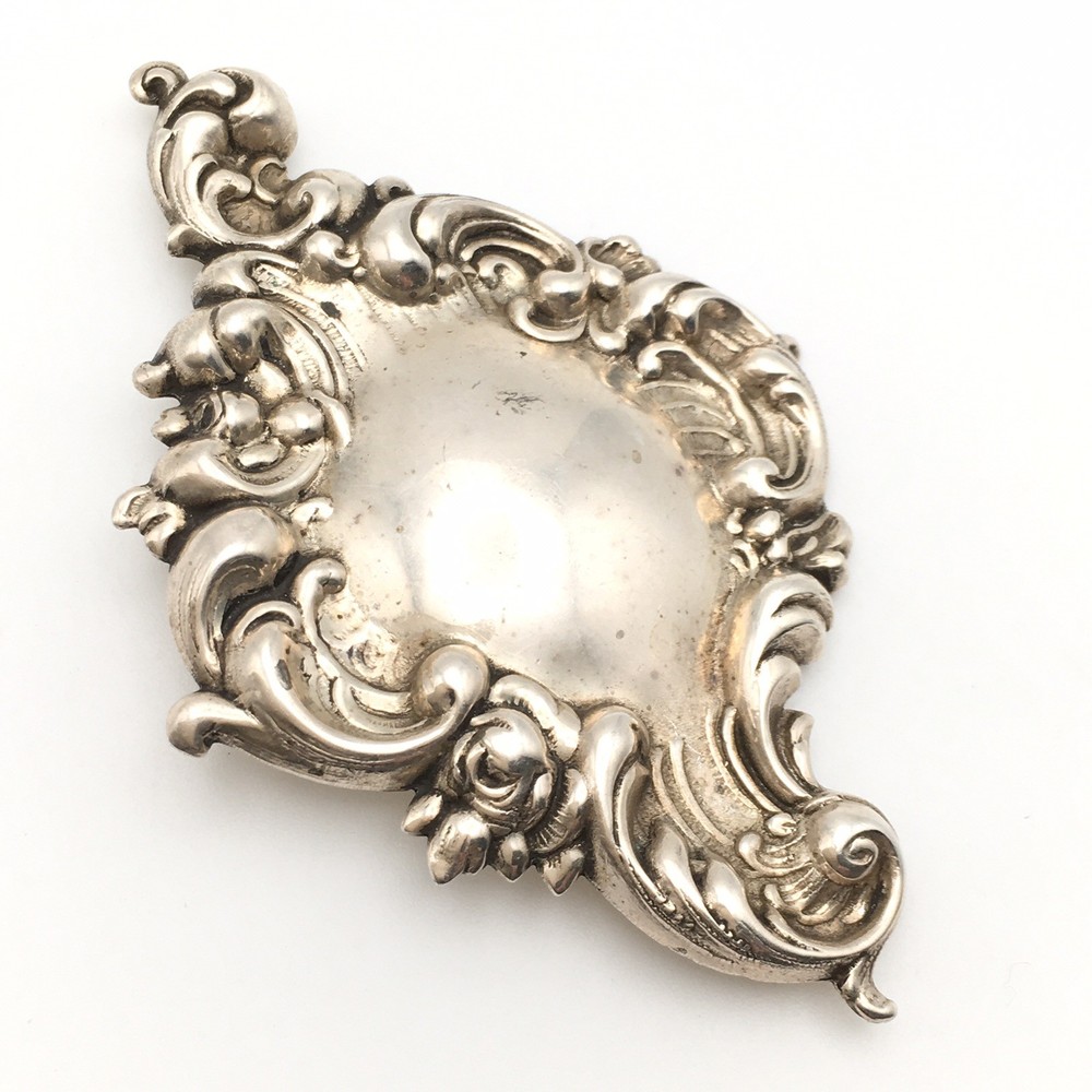 7.6g Vintage Sterling Silver Floral Flower Dome Pin Brooch Unmarked Tested #70