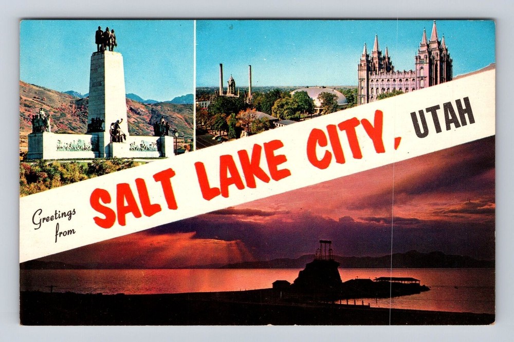Salt Lake City UT- Utah, General Banner Greetings, Antique, Vintage Postcard