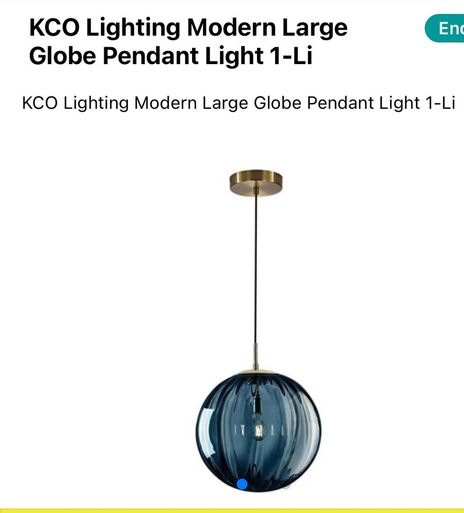 KCO Lighting Modern Gold Glass Pendant Lights Hanging Light Fixture Globe Shade