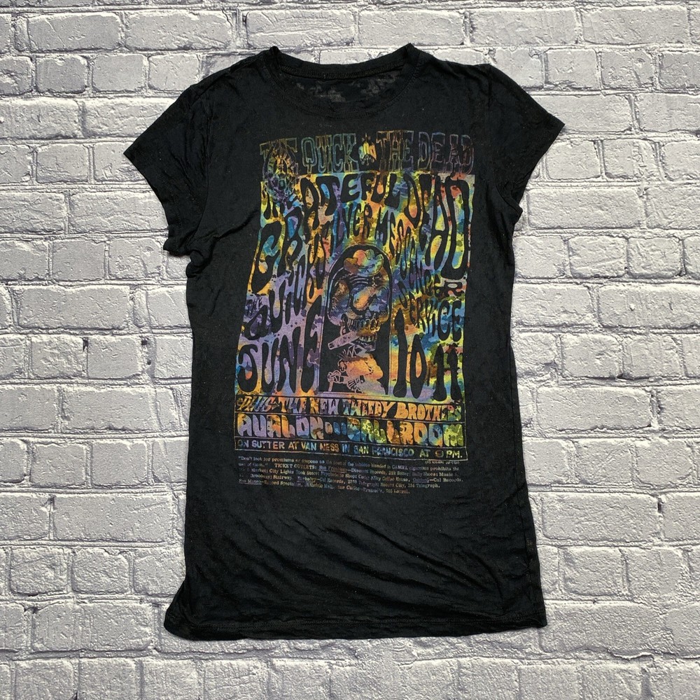 Grateful Dead Quicksilver Avalon Ballroom Ladies Black Shirt Untagged