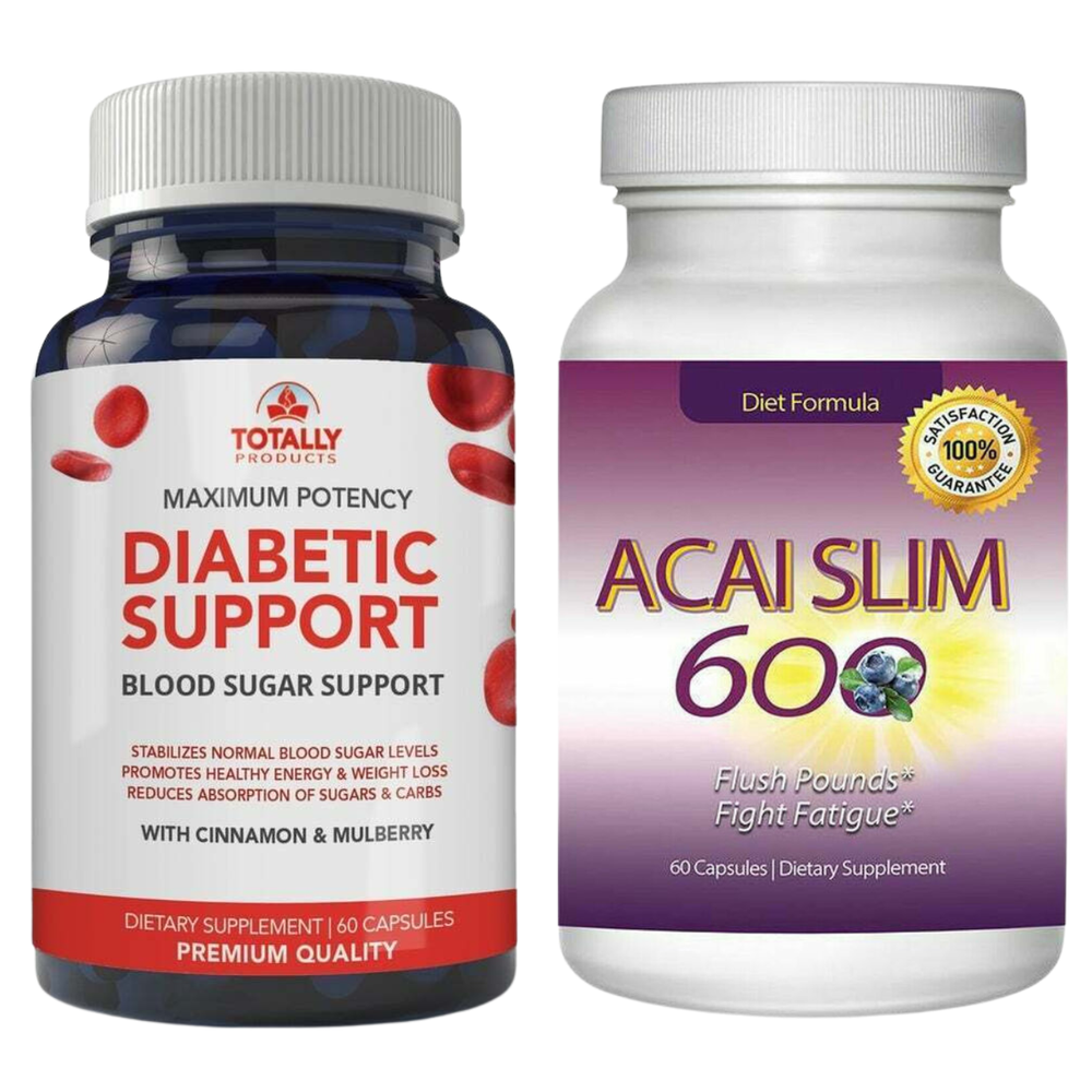 Blood Sugar Support Weight Loss Supplements & Acai Berry Slim Fat Burner Pills-image