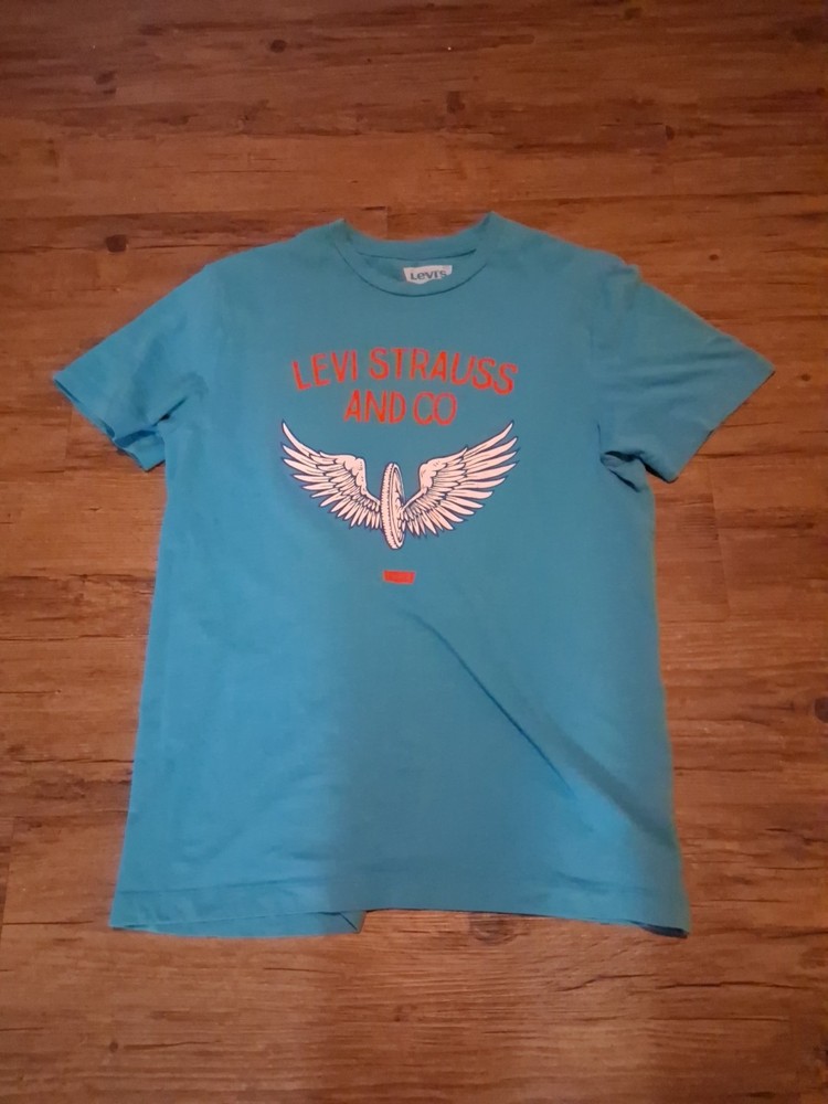 Levi Strauss and Company Men's Eagle Teal Blue Green Heathered Tshirt Size M