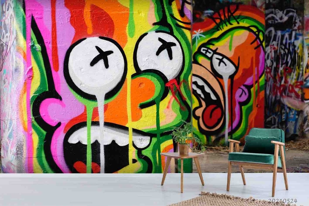 3D Graffiti Art Wall Murals Wallpaper Murals Wall Sticker 3