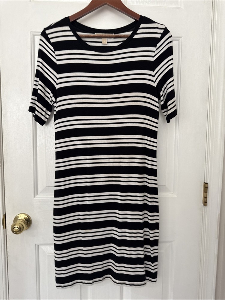 Michael Kors Womens black/whire striped dress