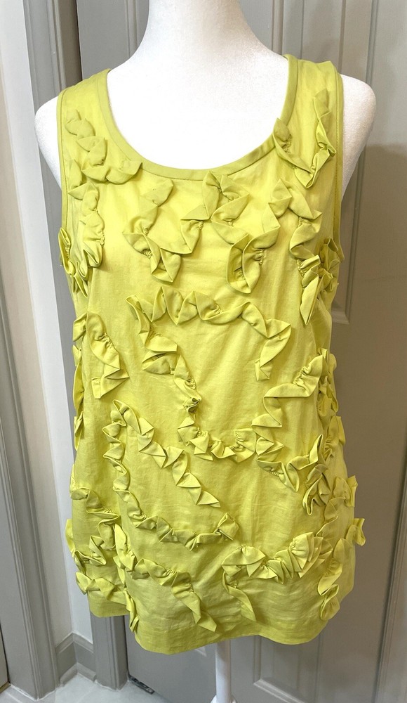 J Crew Cami Tank Top Camisole Size 8 Retro 3D Flower Appliqué Side Zip