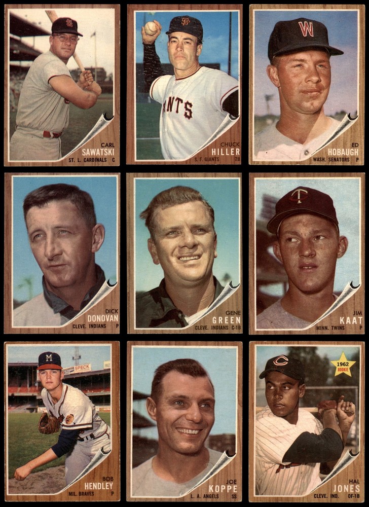 1962 Topps Baseball 50-Card Starter Lot in 6.5 EX/MT+ Condition