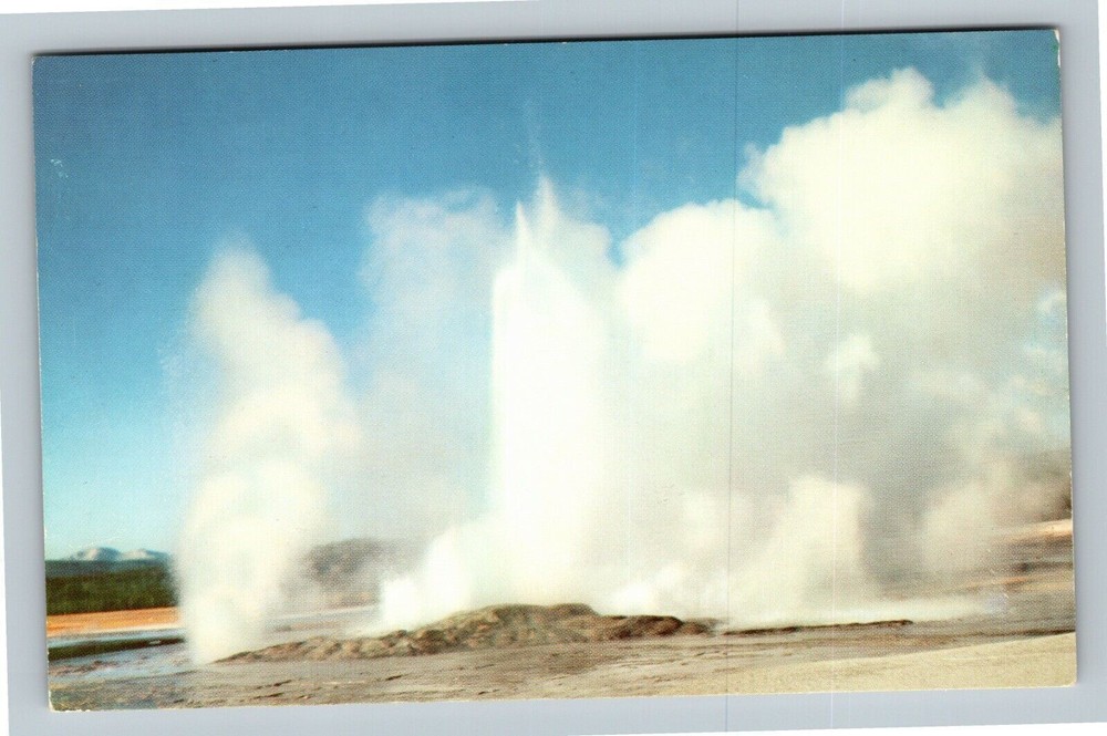 Yellowstone National Park WY, Clepsydra Geyser, Wyoming Vintage Postcard