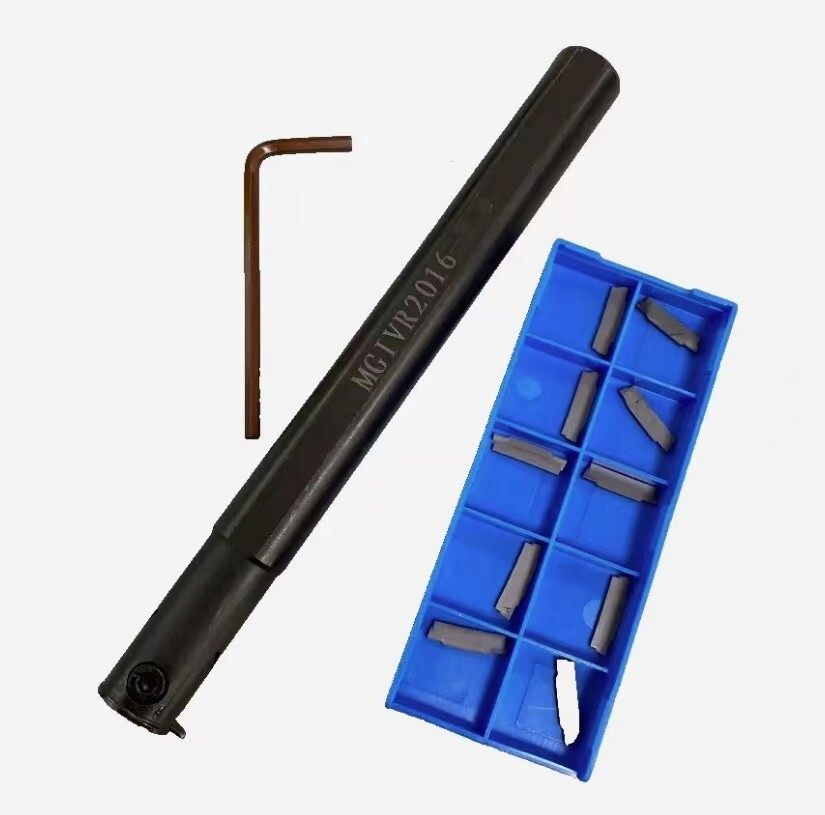1PC MGIVR2016-2 Lathe Grooving Cut-Off Tool Holder Boring Bar with 10pc MGMN200-G Inserts