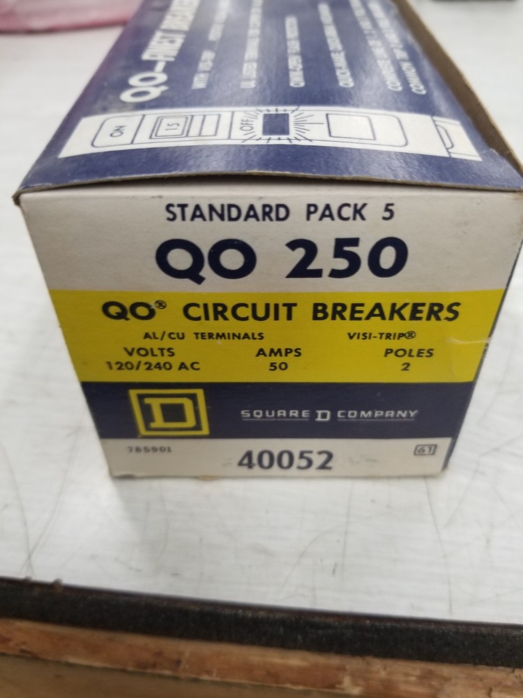 SQUARE D QO250 CIRCUIT BREAKERS LOT OF 5 New In Box