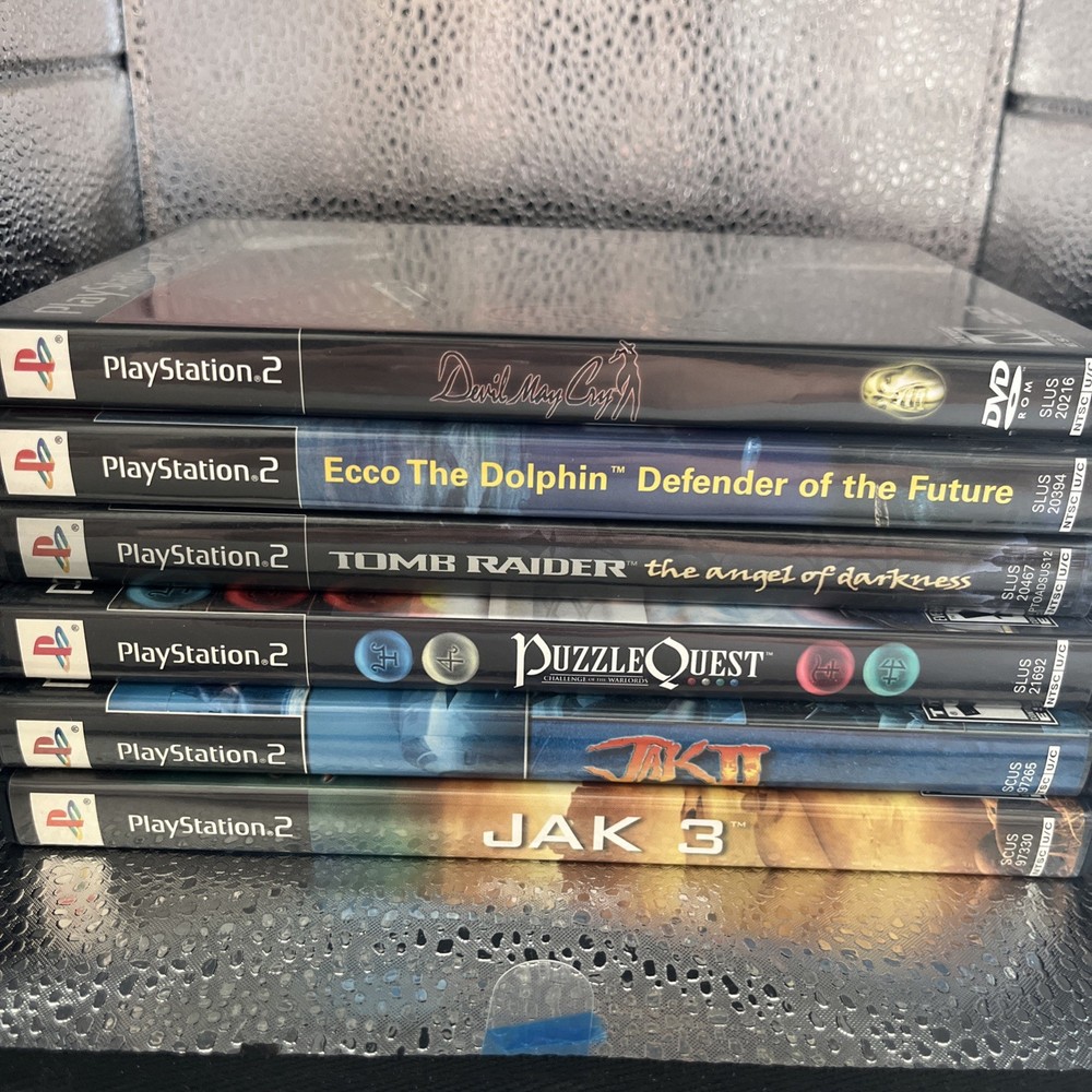 PS2 Game Lot CIB Jak 3 Jak II Devil May Cry Ecco Tomb Raider Puzzle Quest