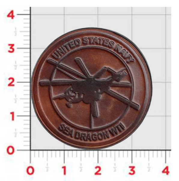 NAVY SEA DRAGON WTI ANTIQUE LEATHER PATCH