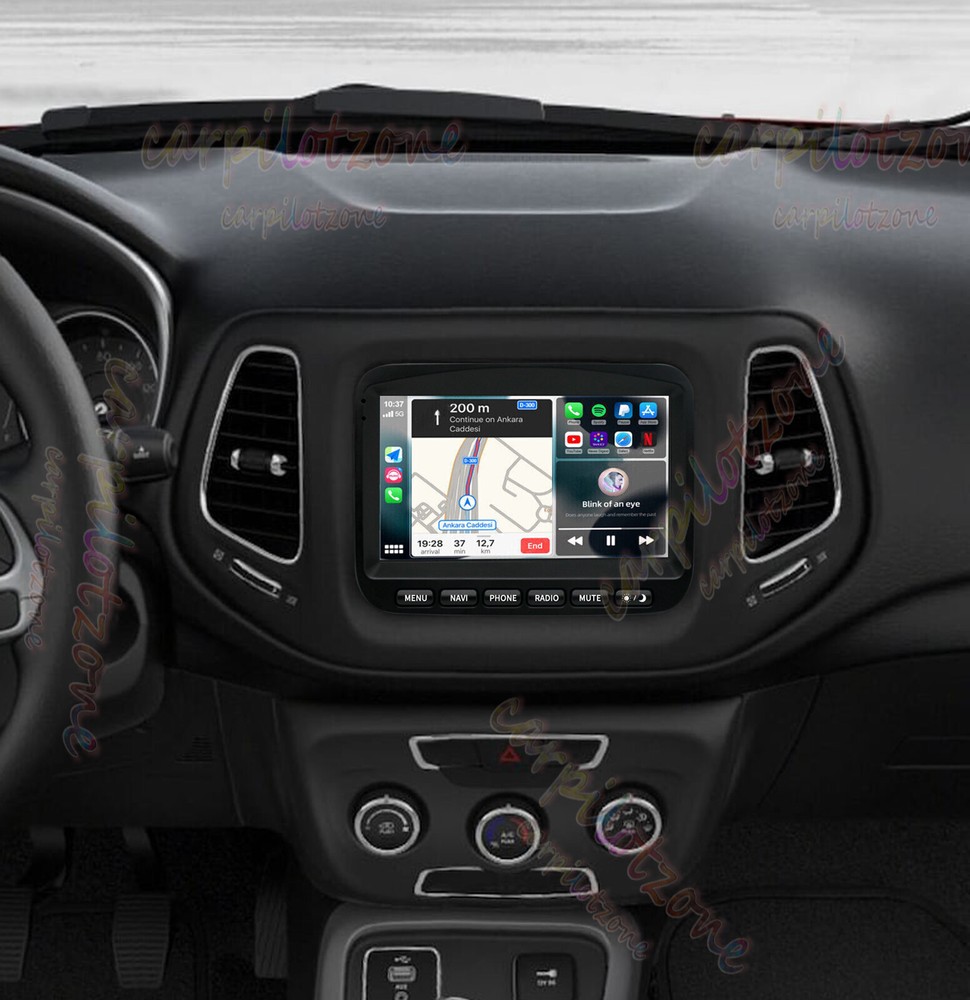 2017-2021 Jeep Compass Wireless CarPlay Android 13 Stereo with GPS & Camera