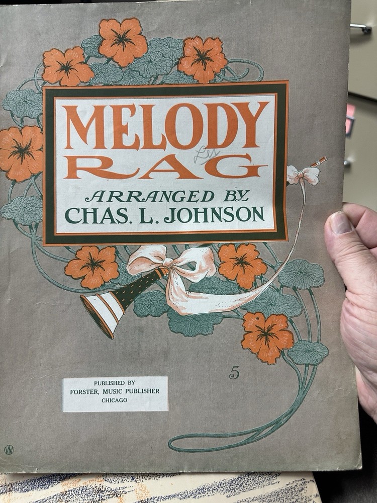 1911 11x14 Ragtime Sheet Music MELODY RAG by RAYMOND BIRCH