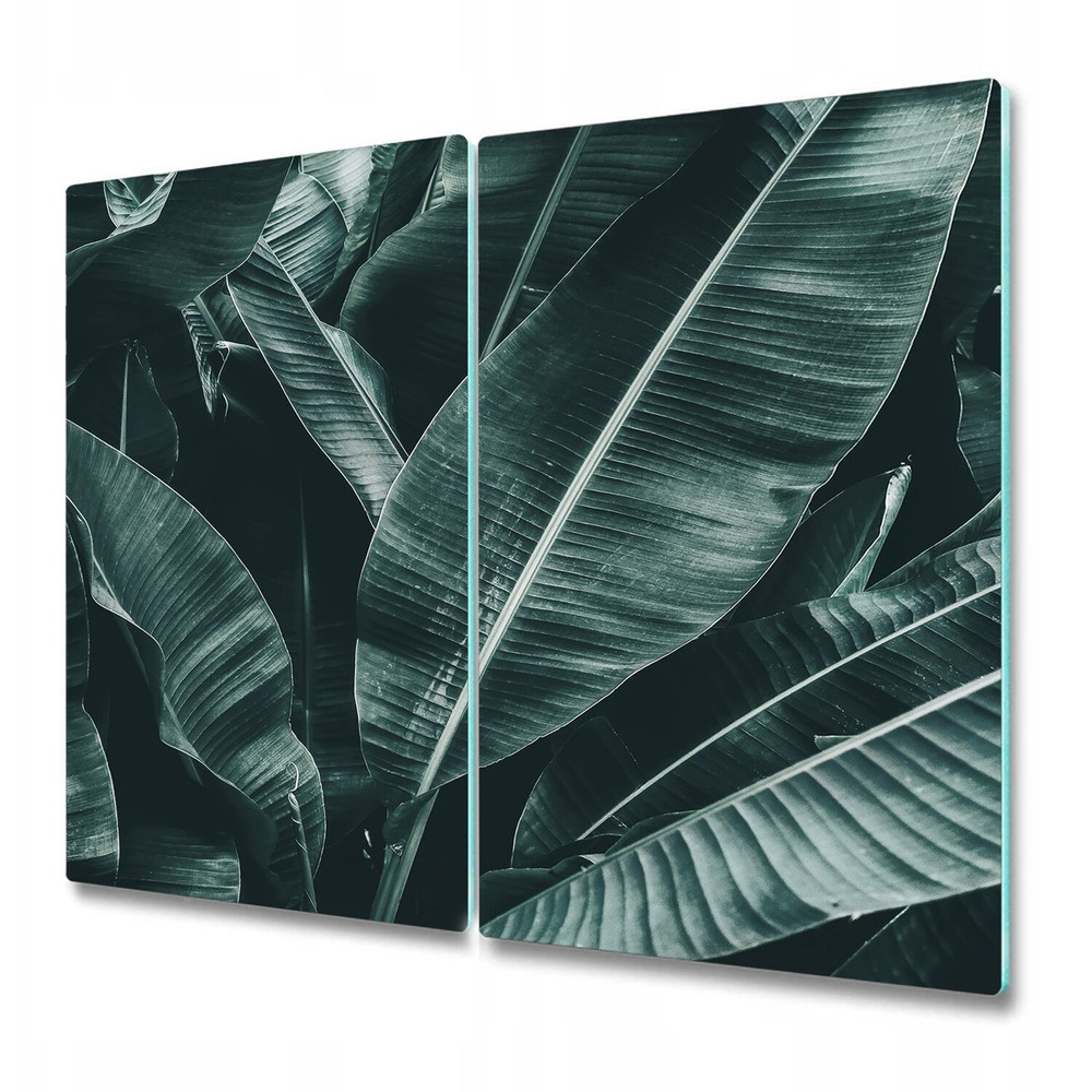 Glass Chopping Board Utensil Board Big Exotic Leaves botanical tropical exotic