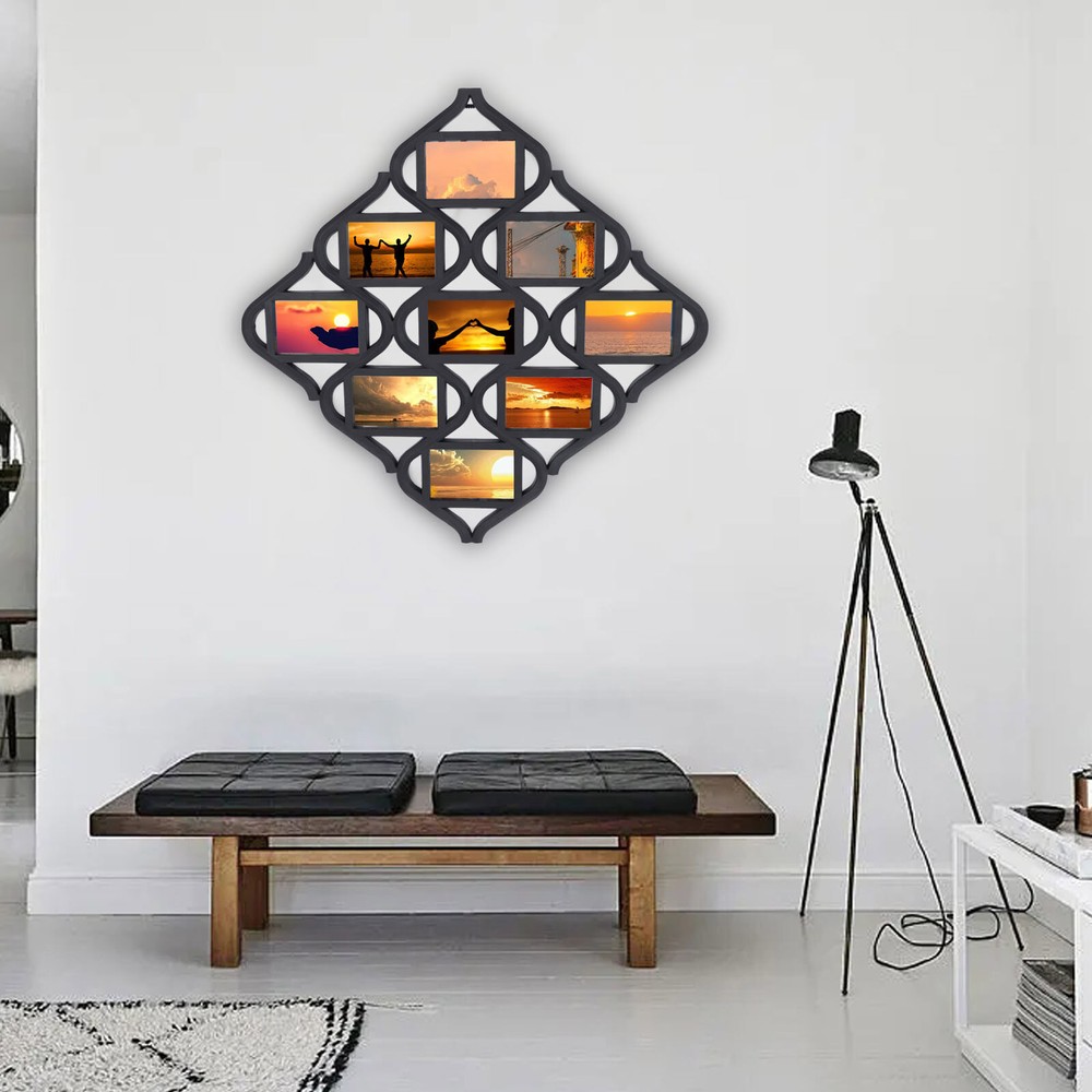 Collage Picture Frame Lot Holds 9 Images Wall Hanging Multiple Photos 4x6 Inch