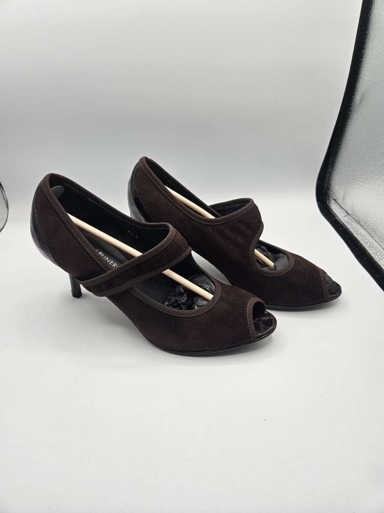 Donald J Pliner Gorgeous Baroque Couture Beautiful Expresso Suede Heels Size 8.5