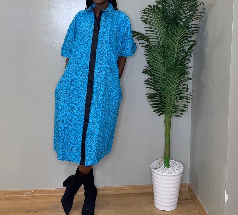 African Print Ankara Shirt Dress Size XL