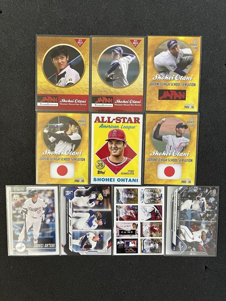 Shohei Ohtani Lot Of 10 New Cards Including 5 Rookies Cards