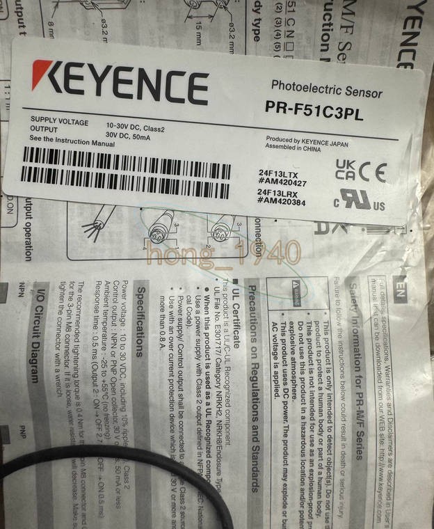 1PC New Keyence PR-F51C3PL Photoelectric Sensor Switch