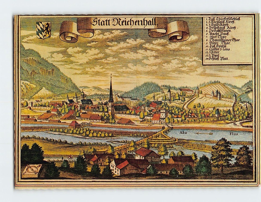 Postcard Panoramic View Bad Reichenhall Germany