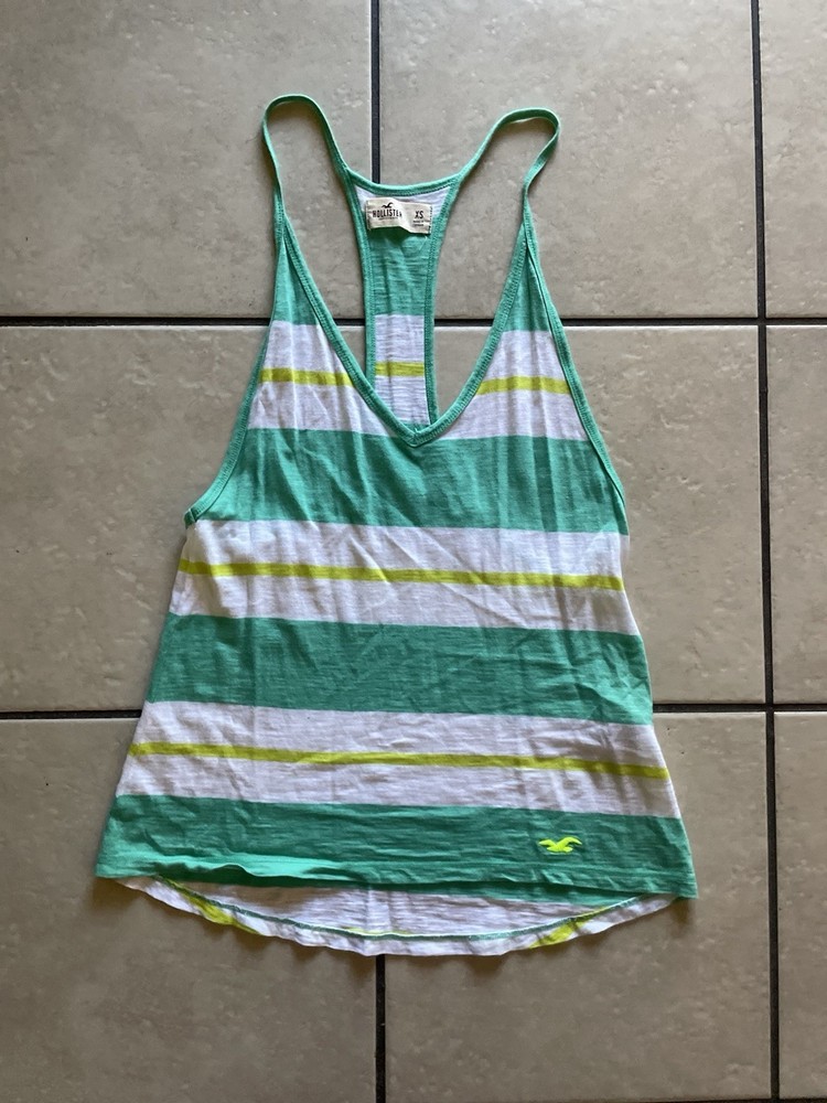 Y2K Hollister Women’s Flowy Striped Tank Top Size XS Multi Color Beach