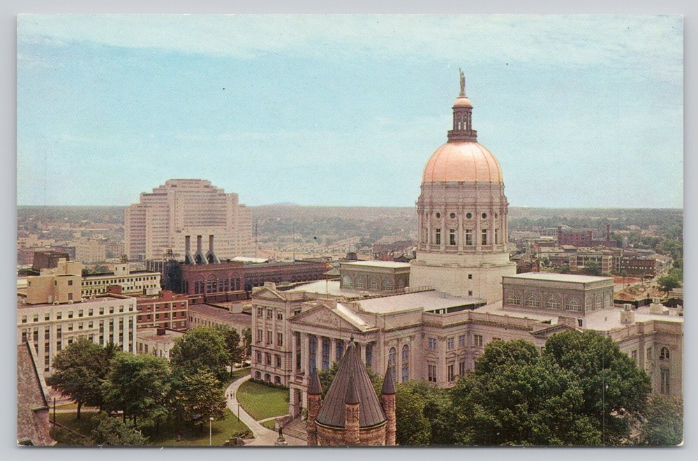 Aerial Bird's Eye View Georgia State Capitol Atlanta Georgia Postcard
