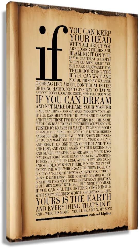 Inspirational Quotes Wall Art Canvas Motivational Poem Posters  