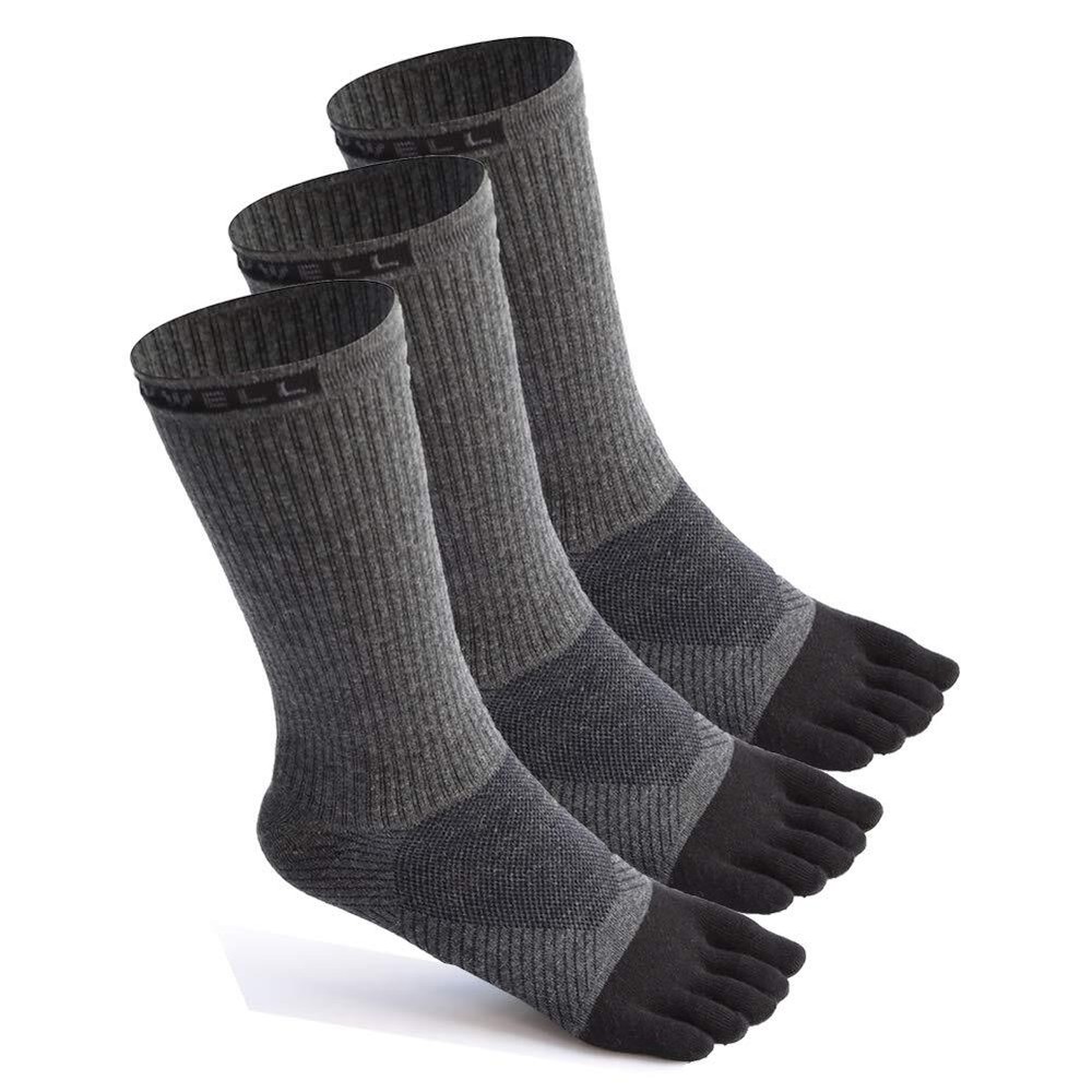 Toe Socks Cotton Athletic Running Five Finger Socks 3 Pairs,Size 7-11