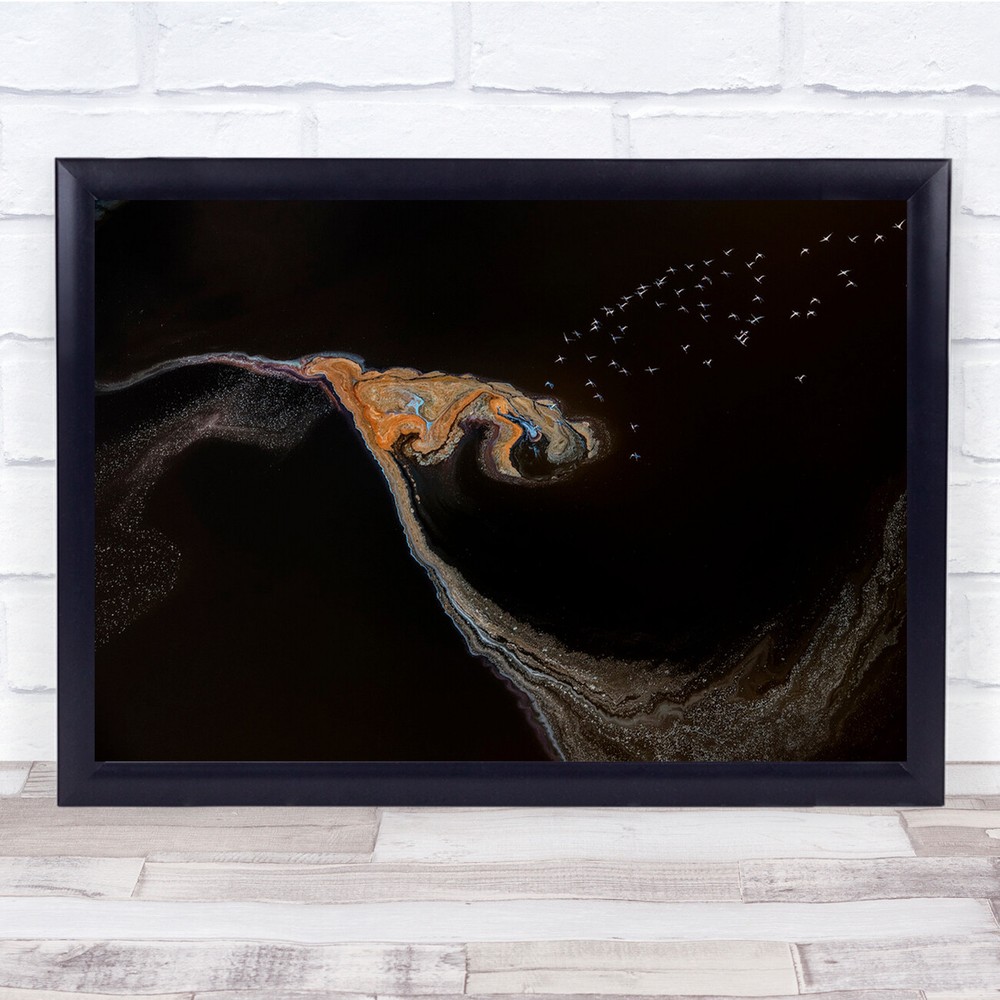 Flamingos Swirl Patterns Sea Wall Art Print