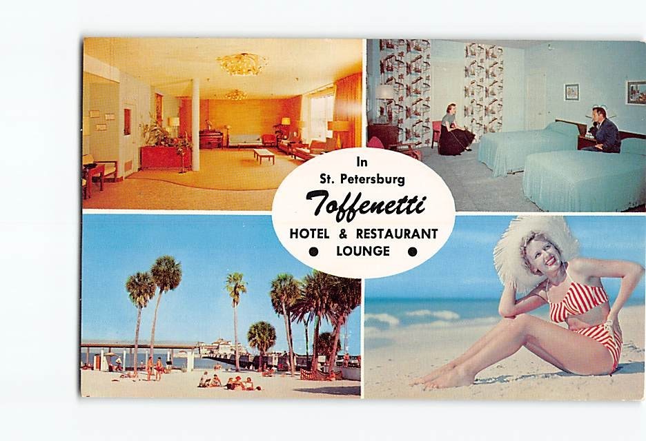 Postcard Toffenetti Hotel & Restaurant Lounge St. Petersburg Florida USA