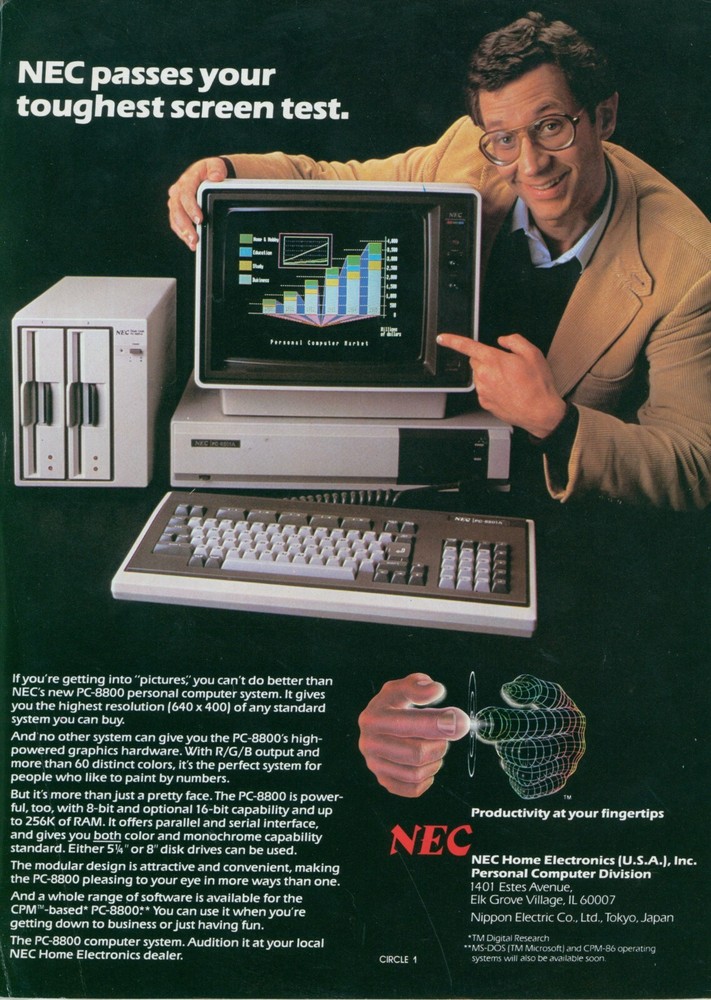 1983 NEC PC 8800 Personal Computer Passes Toughest Screen Test Ad PEC1
