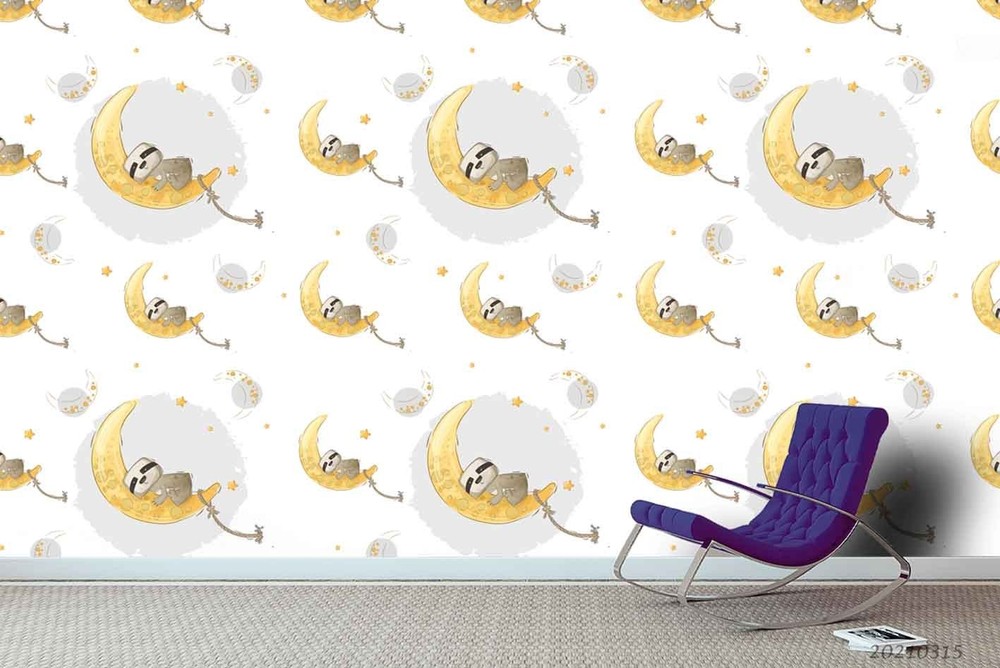 3D Moons Bears Stars Cartoons Pattern Wall Murals Wallpaper Murals Wall Sticker