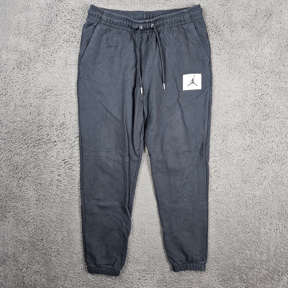 Jordan Flight Men's French Terry Joggers Black Pants DQ7468-010 Size Large