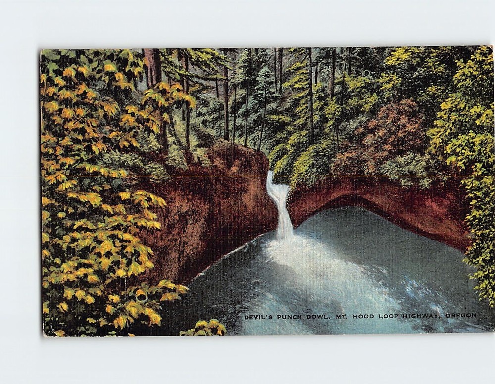 Postcard Devils Punch Bowl Mt. Hood Loop Highway Oregon USA