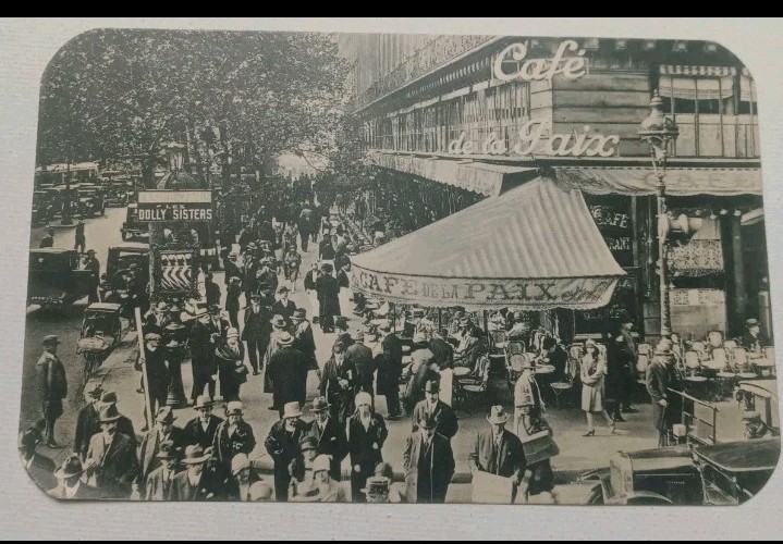 Cafe de la Paix Paris France Vintage Tourist Photo Postcard