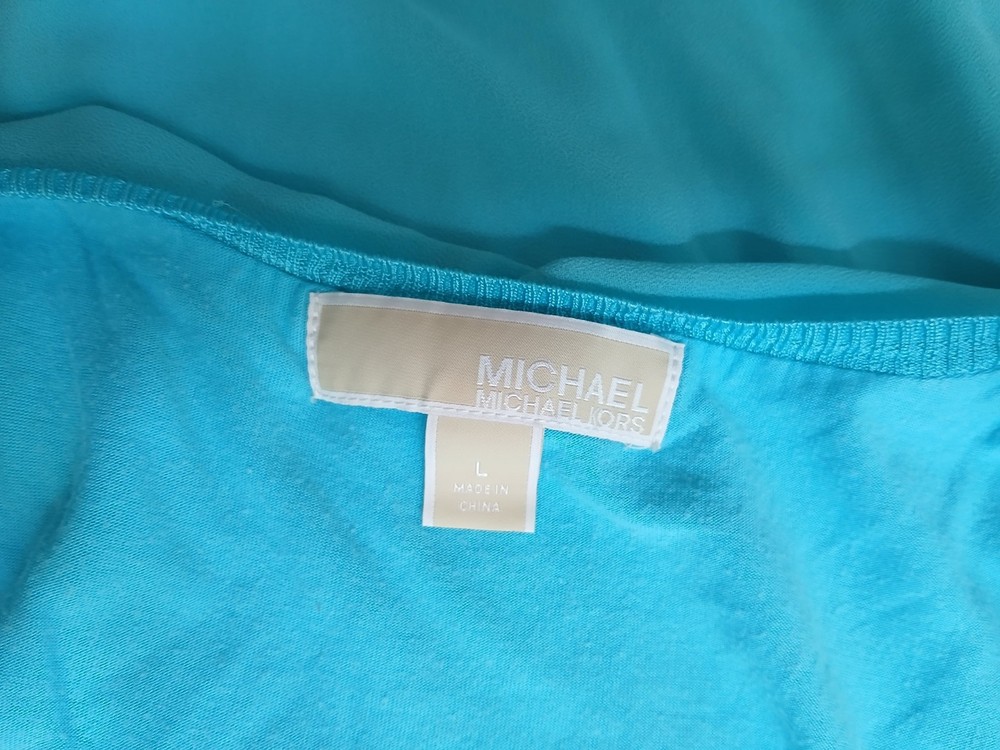 MICHAEL Michael Kors Blue V-Neck Sleeveless Tank Pullover Top Womens L