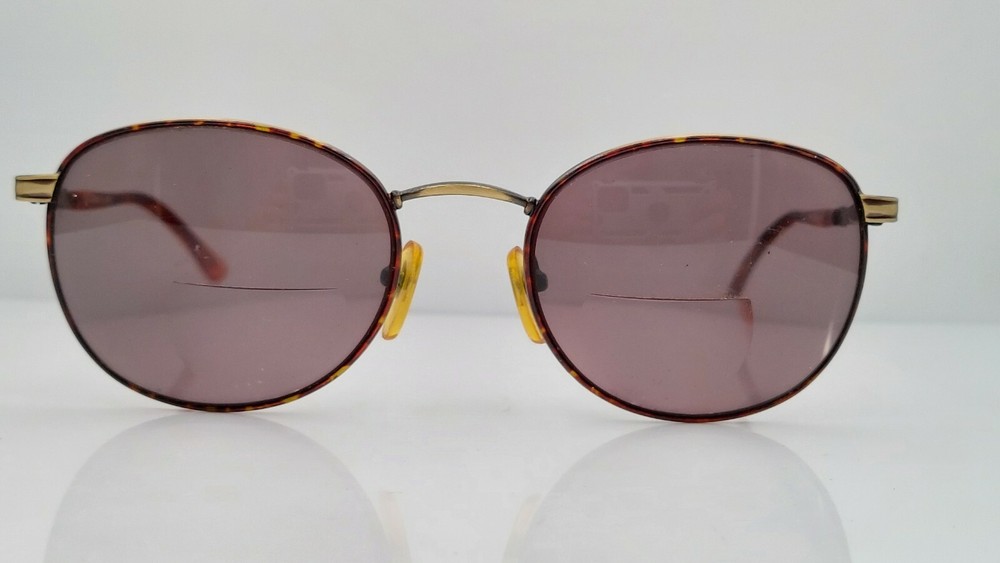 Vintage Geoffrey Beene GB1075 Gold Brown Oval Sunglass Frames Only