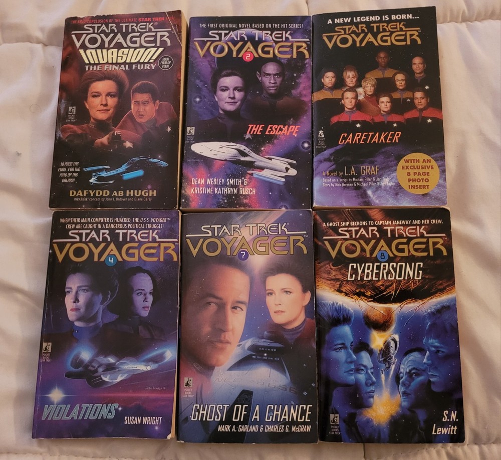 Star Trek Voyager Lot of 6 Paperback Books Science Fiction Sci-fi Cybersong