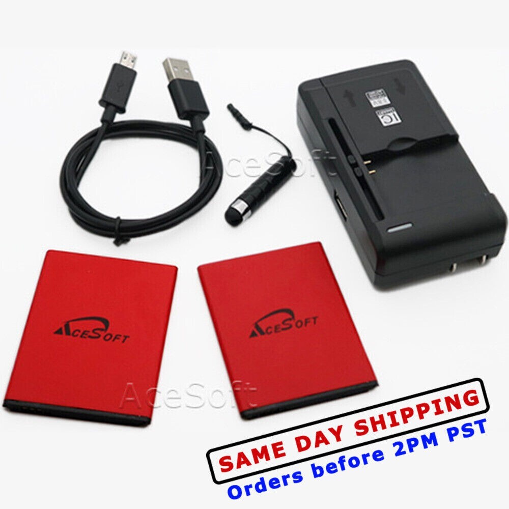 Long Life 2x 2620mAh Battery Charger Cable f Samsung Galaxy J1 Ace 4G LTE J110M-image