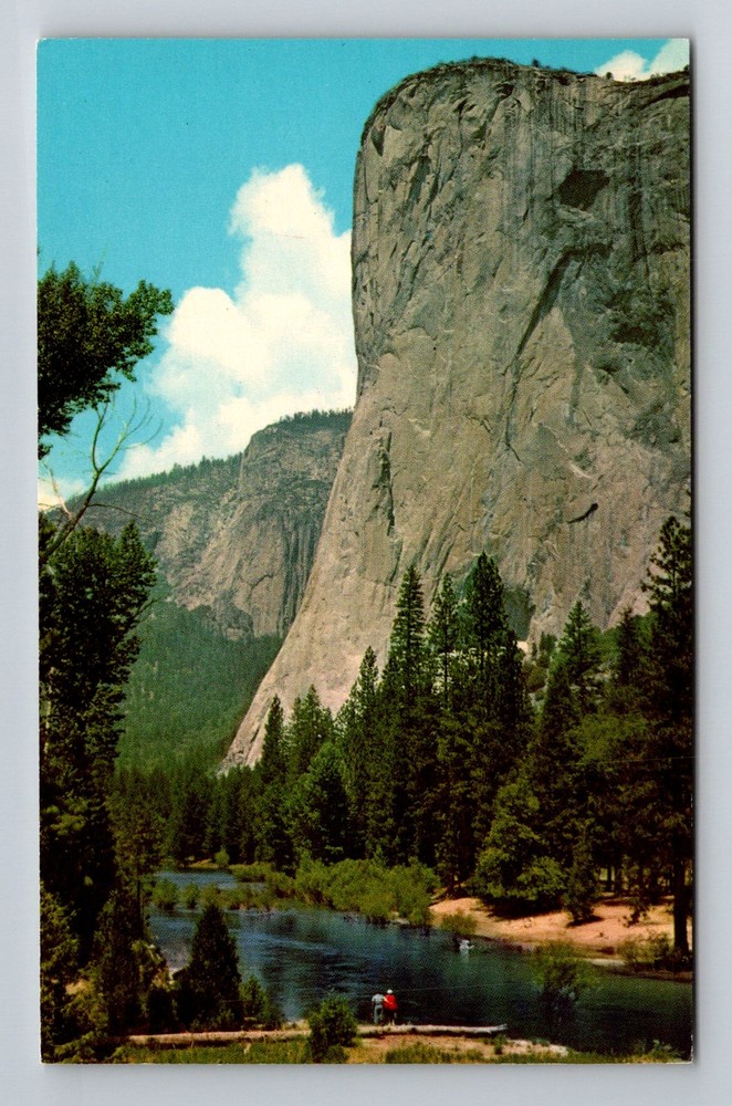 Yosemite National Park, CA-California, El Capitan Valley Vintage Postcard