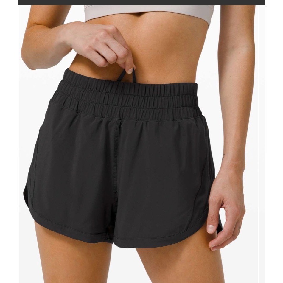 Lululemon Track That High-Rise Lined Short 3 Black Womens Size 6 LW7BM1S