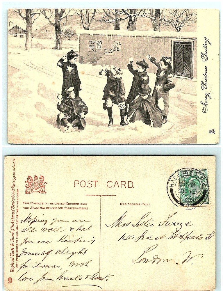 S03-7908, Christmas Greetings, Uk 1904Postmarked, Tuck['S