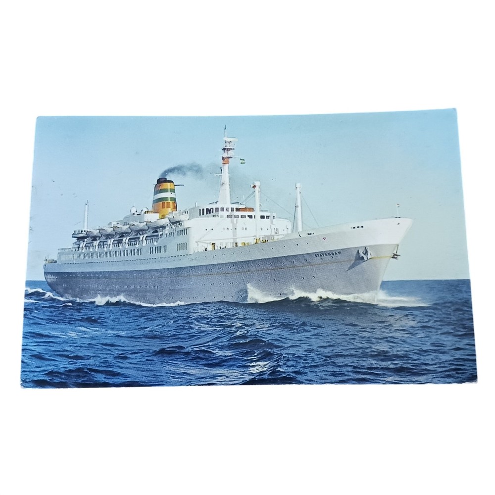 Holland America Line s.s. Statendam Cruise Ship Boat Ocean Liner Postcard 1967