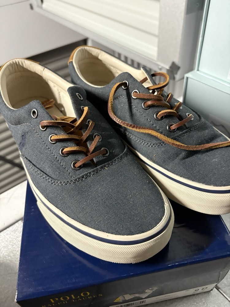 Polo Ralph Lauren Men's Keaton Suede-Trim Herringbone Sneaker 9 D
