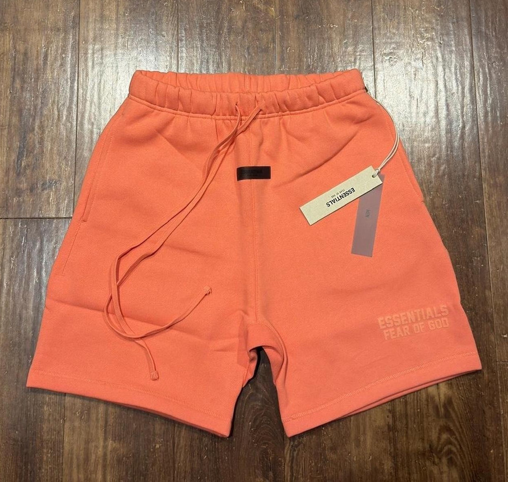 ESSENTIALS Fear of God Men's Coral Cotton Knit Shorts Drawstring XS