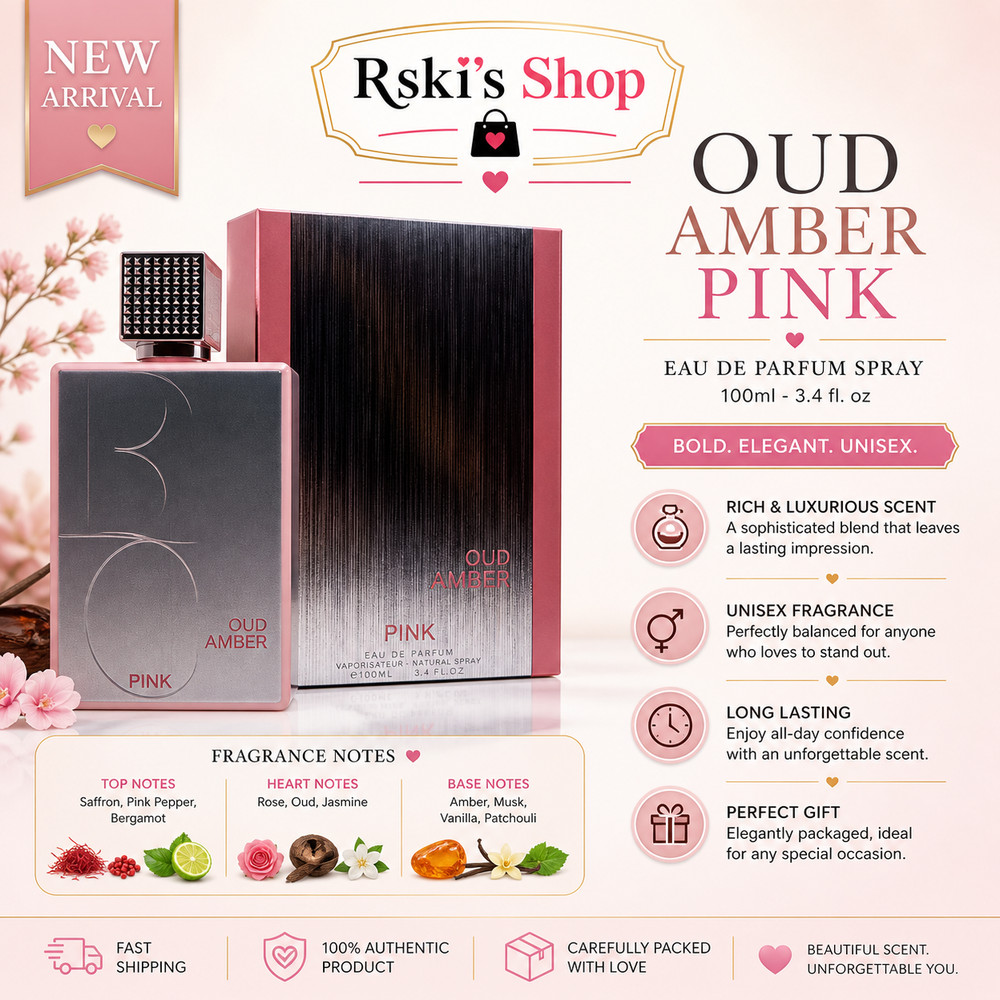 New Unisex OUD AMBER PINK Eau de Parfum Spray 100ml - 3.4 fl. oz