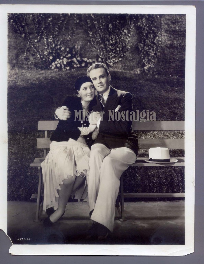 Vintage Photo 1930 King Of Jazz Bench in the Park Stanley Smith & Jeanette Loff