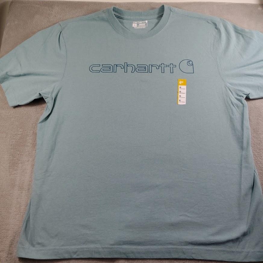 Carhartt Shirt Mens XL Green Loose Fit Tagless Logo Graphic Short Sleeve Tee